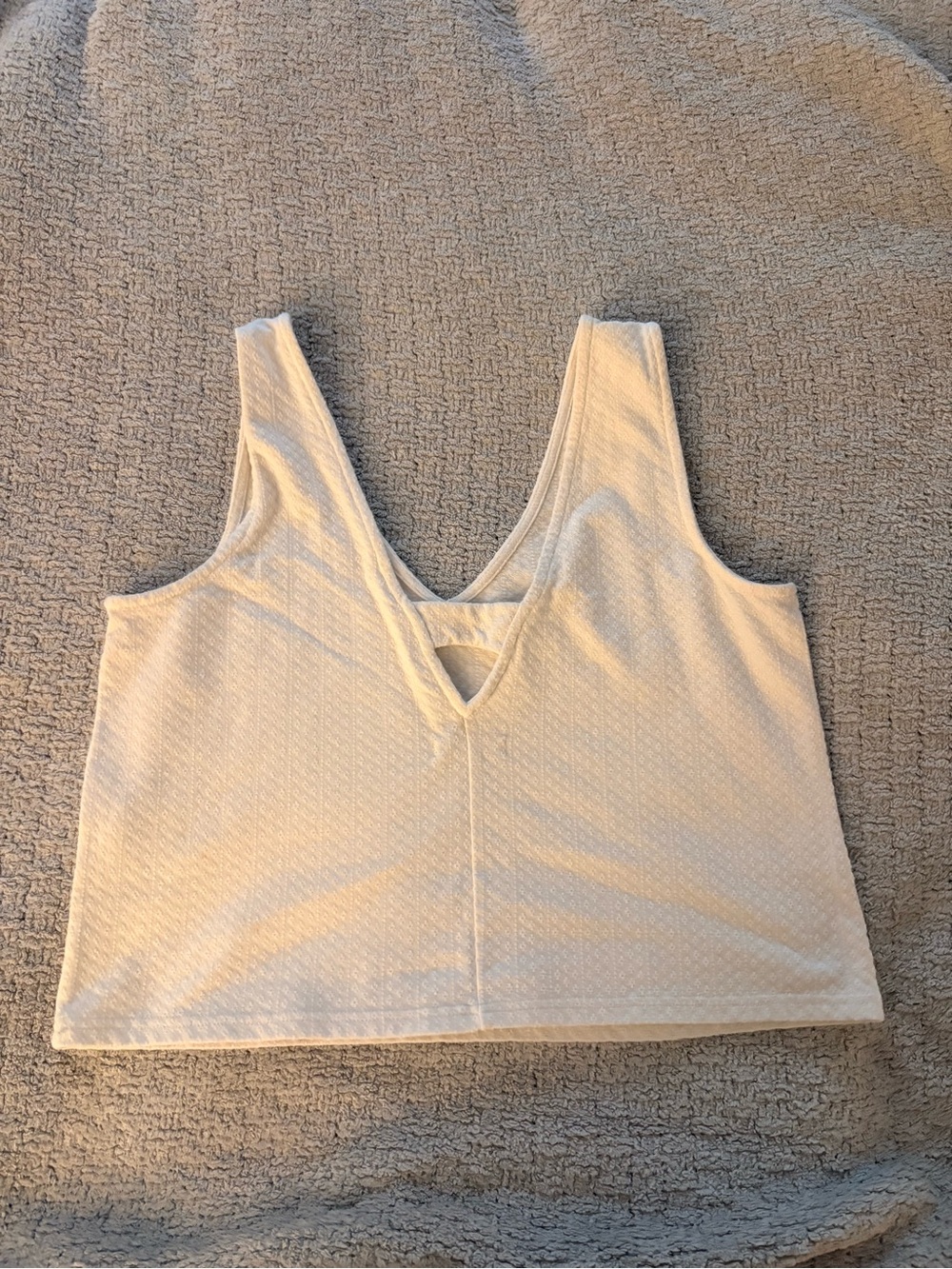Madewell white Textured V-Neck Tank Top - Picture 2 of 3